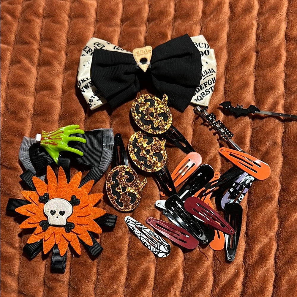 Halloween/Spooky hair clips